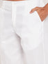 Vastramay Men's Aqua Blue Kurta And White Pant Style Pyjama Set
